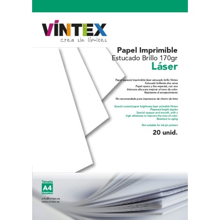 Papel Estucado Imprimible Blanco Brillo - Impresora Láser