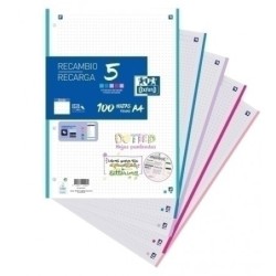 Recambio Paquete Dots 100 Hojas A4 PASTEL OXFORD SCHOOL