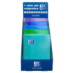 Expositor sobremesa cuaderno espiral microperforado tapa extradura Europeanbook 1 5x5 80 Hojas A4+ COLORES FRIOS OXFORD SCHOOL