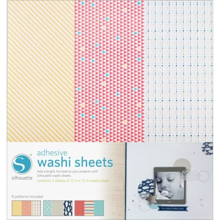Hojas Adhesivas Washi Sheets Pack 9 diseños Silhouette