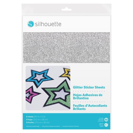 Hojas Adhesivas imprimibles con Purpurina Silhouette