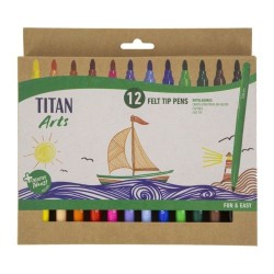 Rotuladores de fieltro 12uds Titan Arts