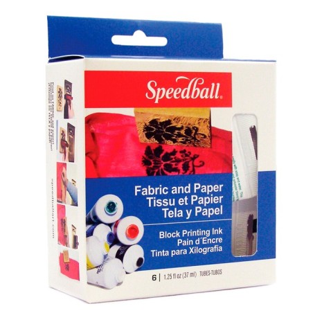 Pack 6 tintas para tejidos y papel Speedball
