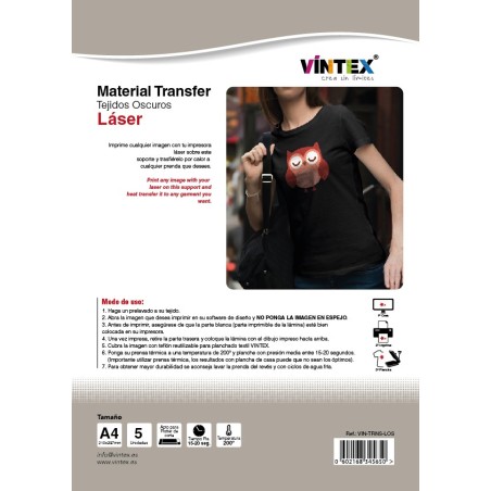 Transfer textil imprimible para láser VINTEX