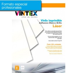 Vinilo Adhesivo Imprimible Blanco Brillo láser (formato profesional)