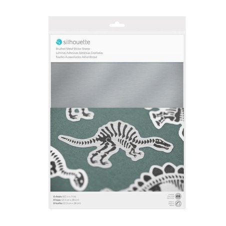 Sticker Paper efecto cepillado plata metalizado Silhouette (PRÓXIMAMENTE A LA VENTA)