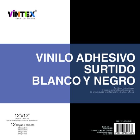 Surtido Vinilo Adhesivo Blanco y Negro VINTEX