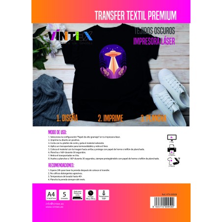 Transfer textil Premium Tejidos oscuros Láser Vintex