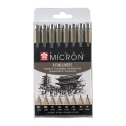 PACK ROTULADORES CALIBRADOS SAKURA PIGMA MICRON 8