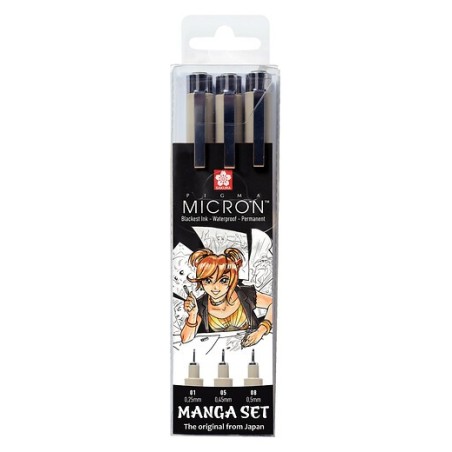 Estuche Manga de 3 rotuladores Pigma Micron