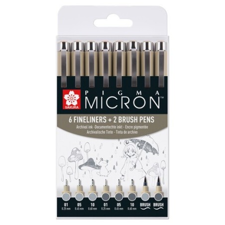 Estuche 8 Pigma Micron Punta Fina Sakura