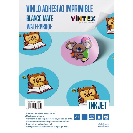 Vinilo adhesivo imprimible blanco mate inkjet