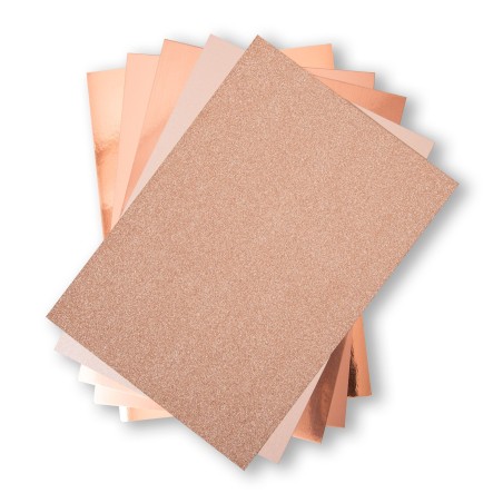 Cartulinas tonos oro rosa 50uds