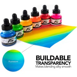 Pack 6 Tintas acrílicas Flúor FW Daler Rowney