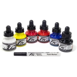 Pack 6 Tintas acrílicas Colores Primarios FW Daler Rowney