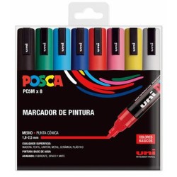 Estuche 8 rotuladores Básicos pc-5m 2.5mm Posca