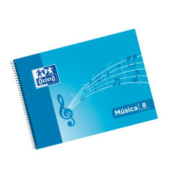OXFORD SCHOOL MUSICA 4º apaisado Tapa blanda cuaderno espiral 8 pentagramas interLíneado de 2 mm 20 Hojas tapa con ilustración