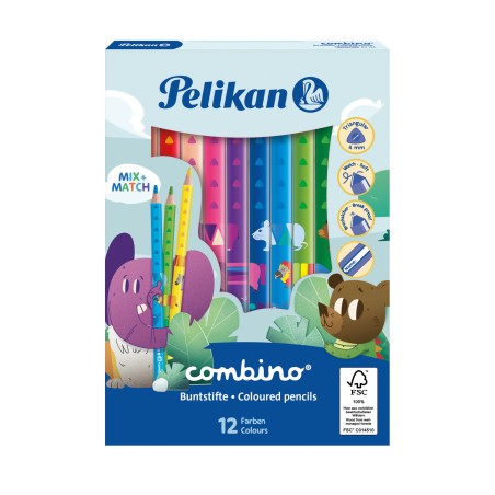 COMBINO Lápices de colores Jumbo triangulares caja 12 colores