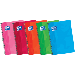 OXFORD SCHOOL CLASSIC 15,5x21,5 Cuaderno Espiral Tapa Blanda 4X4 con margen 80 Hojas COLORES SURTIDOS