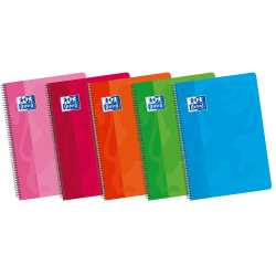 OXFORD SCHOOL CLASSIC 15,5x21,5 Cuaderno Espiral Tapa Blanda Liso 80 Hojas COLORES SURTIDOS