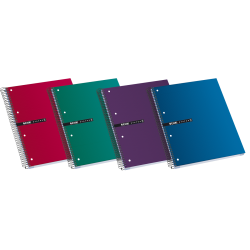 ENRI STATUS A4+ Tapa Extradura Cuaderno Espiral Microperforado LISO 120 Hojas 4 Colores de banda SURTIDO