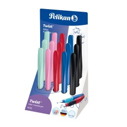 PLUMA PELIKAN TWIST TRIANGULAR SURTIDO EXPOSITOR de 15