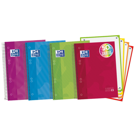 OXFORD SCHOOL CLASSIC Tapa Extradura Europeanbook 5x5 120 Colores vivos SCRIBZEE