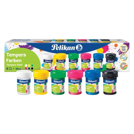 Set de Témpera bote 40 ml 6 colores con pincel