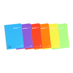 Cuaderno Tapa de Plástico Cuaderno Espiral Pauta 3,5mm con margen 80 Hojas 90gr 21,5X31,5  ENRI PLUS