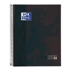 Cuaderno Tapa Extradura Europeanbook 5 HOJAS  A4+ 5x5 120 Hojas NEGRO OXFORD SCHOOL CLASSIC