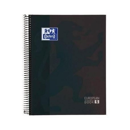 Cuaderno Tapa Extradura Europeanbook 5 HOJAS  A4+ 5x5 120 Hojas NEGRO OXFORD SCHOOL CLASSIC