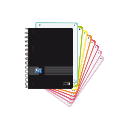 Cuaderno Tapa de Plástico Europeanbook 8 5X5 160 Hojas  A5+ NEGRO OXFORD LIVE & GO