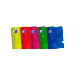 Cuaderno Espiral Tapa de Plástico Pauta 3,5 con margen 80 Hojas 21,5X31,5 COLORES VIVOS OXFORD SCHOOL CLASSIC