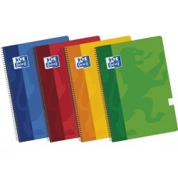 Cuaderno Europeanbook 1 Tapa de Plástico A4+ 5X5 80 Hojas Colores VIVOS OXFORD LIVE&GO